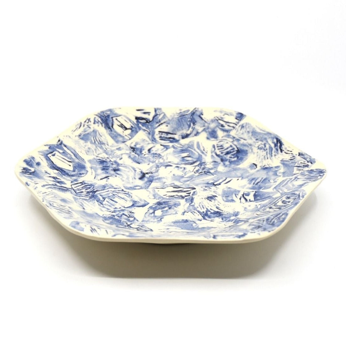 Blue and White Hexagonal Plate
